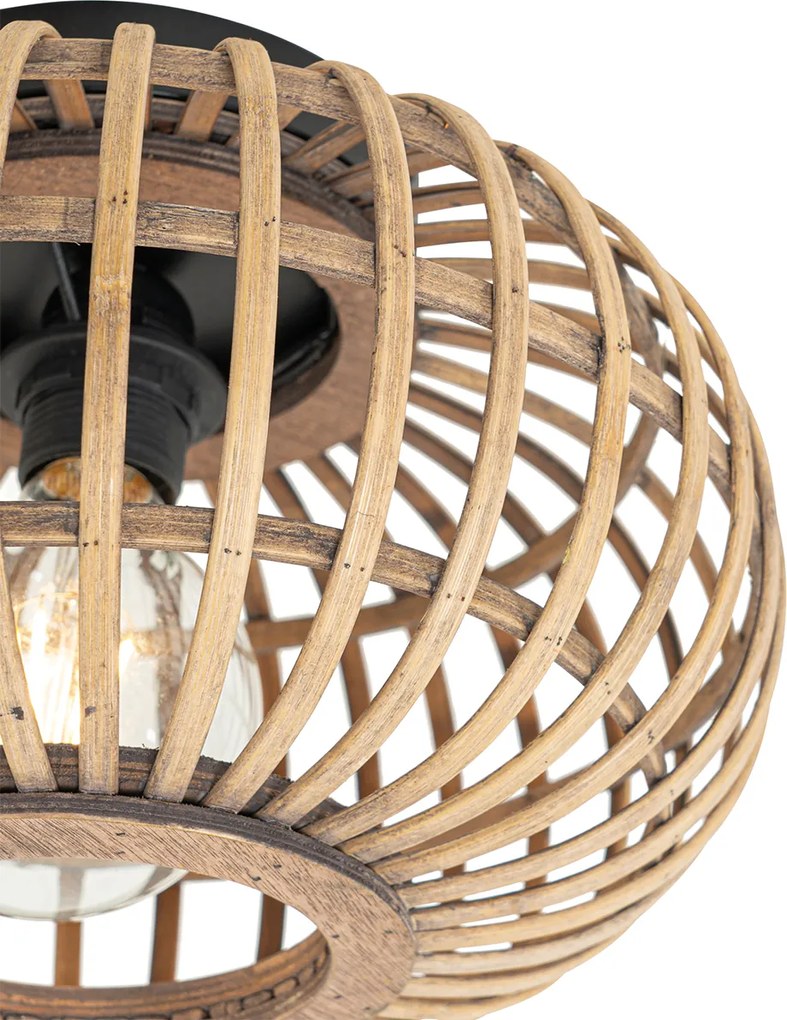 Inteligentné stropné svietidlo čierne s bambusom vrátane WiFi G95 - Amira