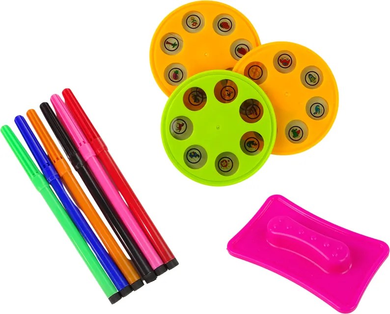 LEAN Toys Detský projektor na kreslenie Kvietok s príslušenstvom
