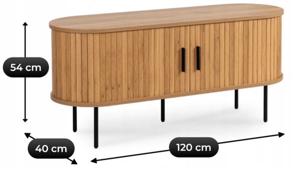 PROXIMA.store - Elegantný TV stolík TRISH FARBA: čierna