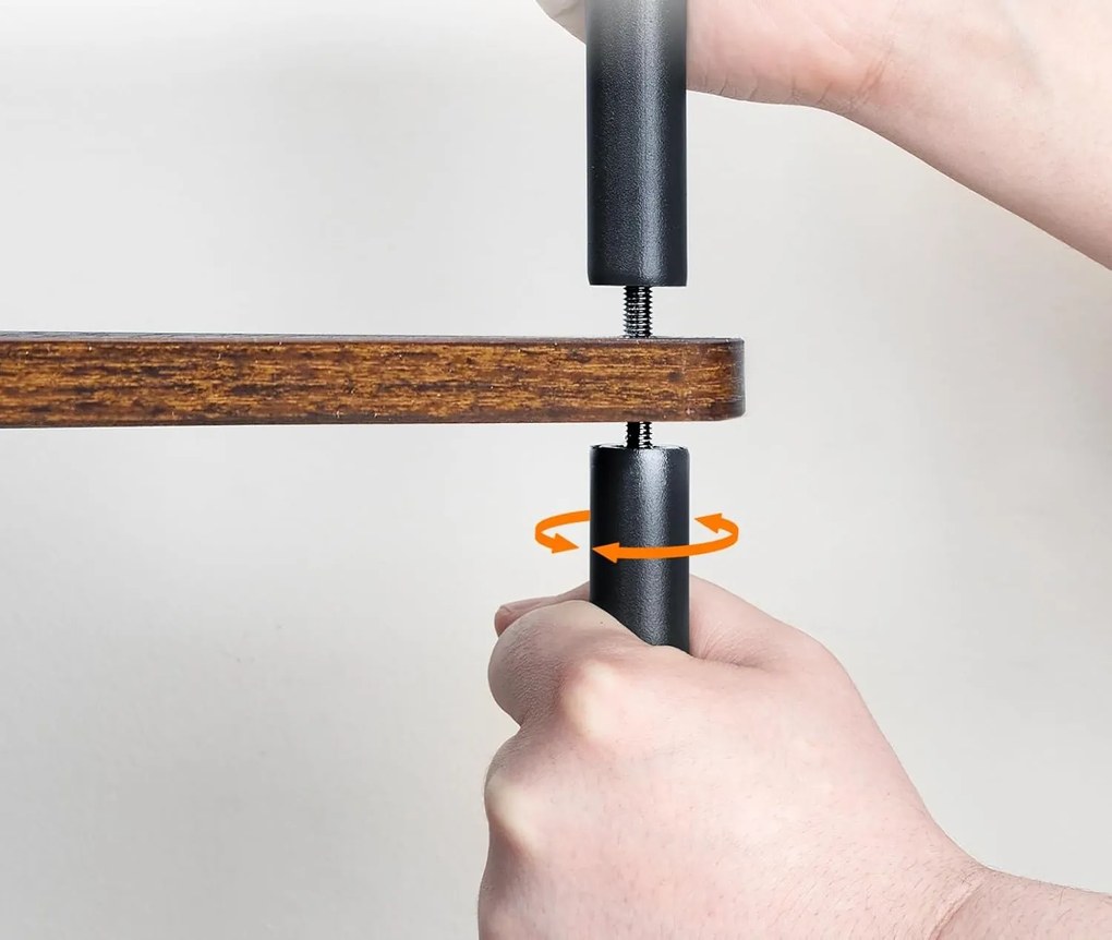 Rohový regál Vasagle Ebbi 30 cm hnedý/čierny