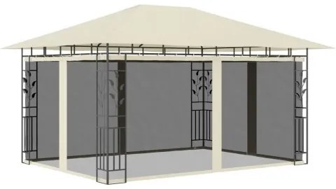 vidaXL Altánok so sieťou proti komárom krémový 4x3x2,73 m 180 g/㎡-