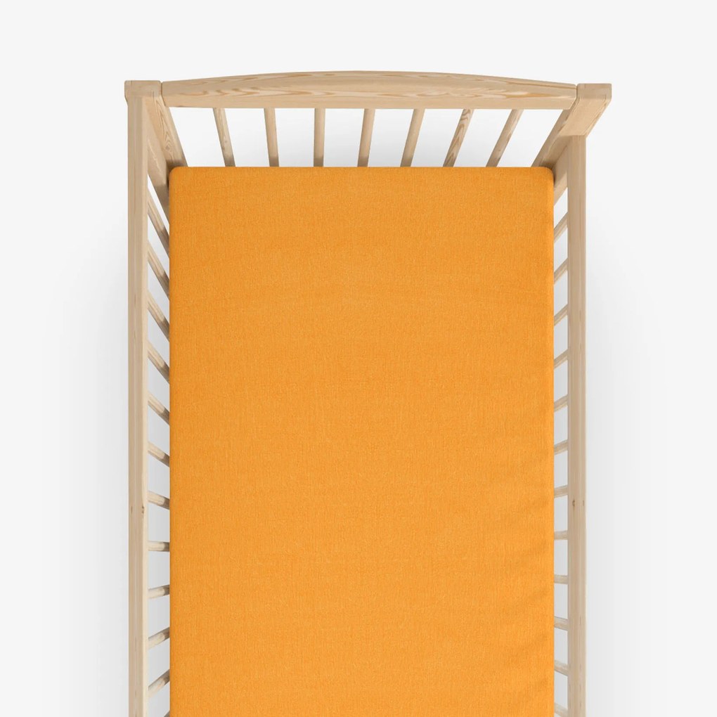 Goldea plachta jersey do detské postieľky - oranžová 60 x 120 cm