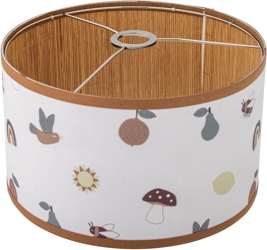 Biele/hnedé detské tienidlo s textilným tienidlom ø 34 cm Agnes – Bloomingville Mini