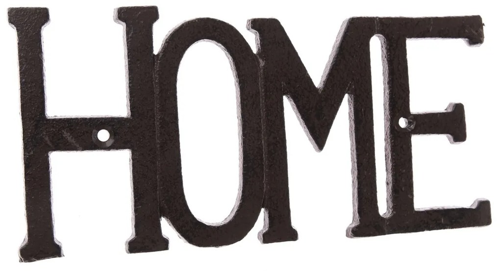 Litinová dekorácia na stenu Home čierna, 9,6 x 27cm