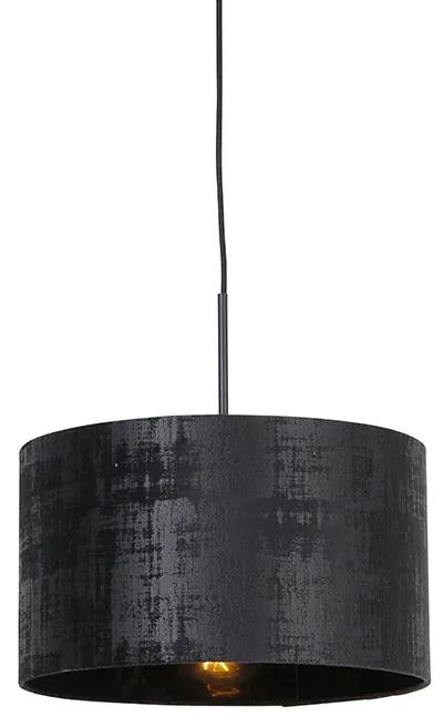 Moderná závesná lampa čierna s čiernym tienidlom 35 cm - Combi