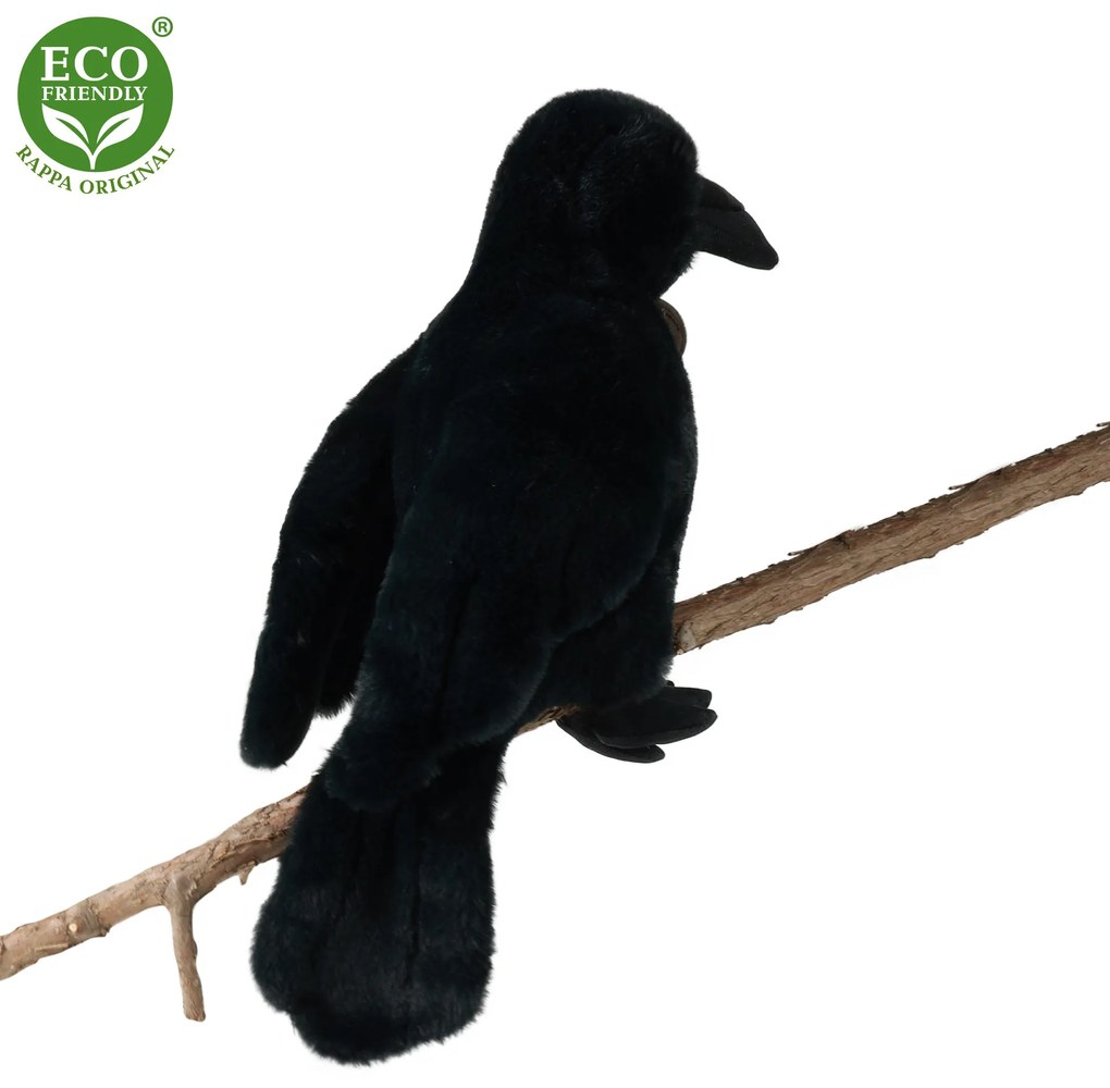 RAPPA Plyšová vrana čierna 25cm
