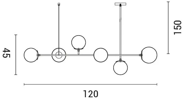 Luster na lanku 6xE27/10W/230V zlatá