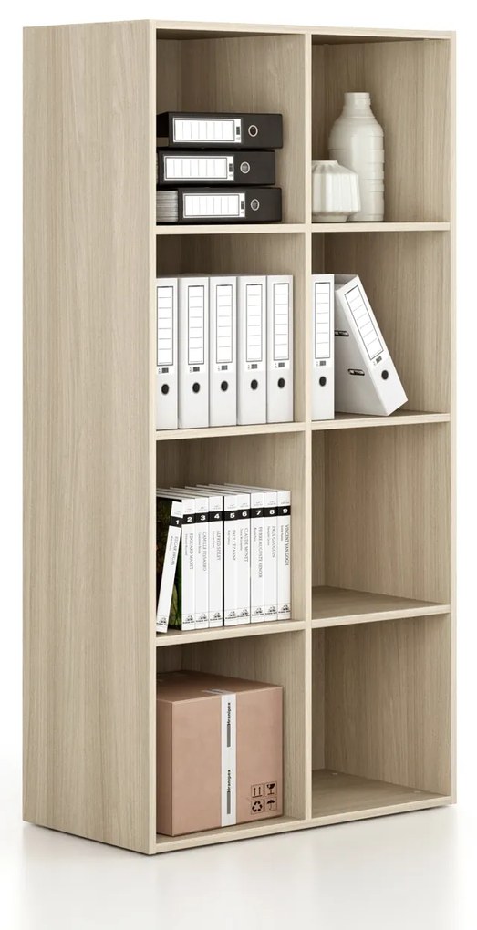 Regál FRAME, nižšia, 2 stĺpce, 1735 x 872 x 450 mm, dub prírodný