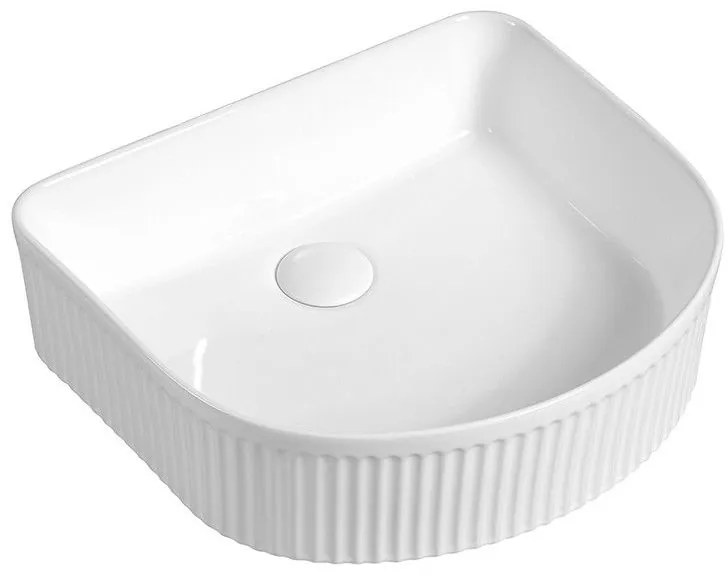 Mexen Grovo, ryhované umývadlo na dosku 40 × 35 cm, biela, 22304000