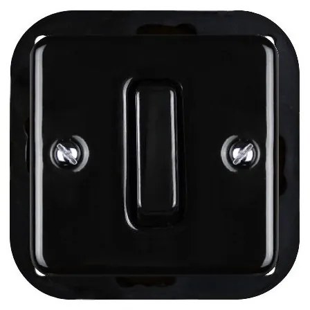 Elhard Štvorcový keramický vypínač s kolískou č.1, čierny KV1301B