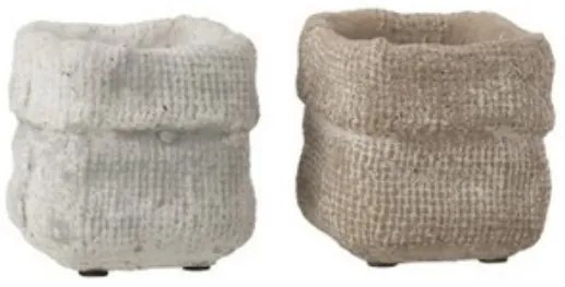 Sada 2 betonových květináčů Ciment – 8* 8*7,5 cm