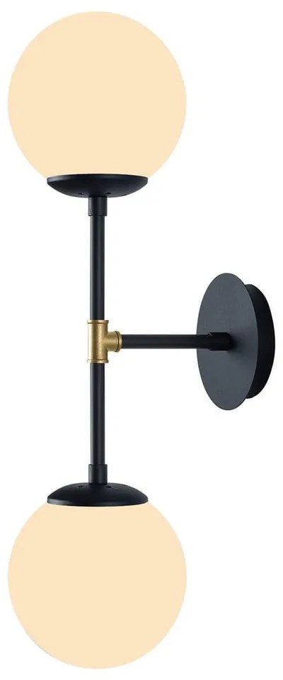 Čierne nástenné svietidlo Squid Lighting Kruva, dĺžka 58 cm