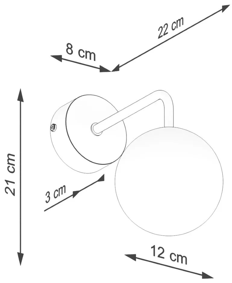 Čierno-biele nástenné svietidlo Beam – Sollux