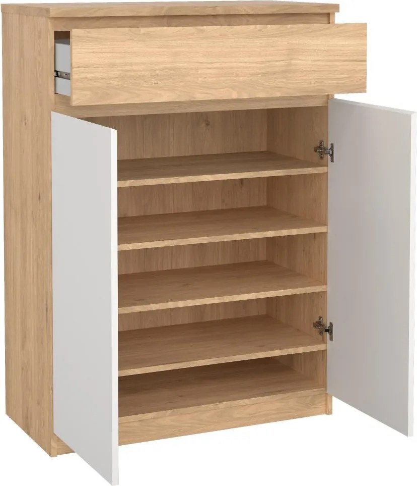 Botník Simplicitous 80 cm hickory Jackson/biely