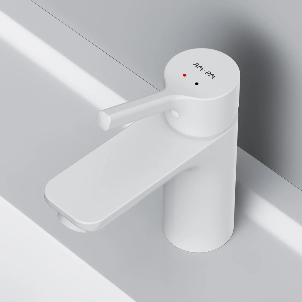 Umývadlová batéria AM.PM X-Joy S FXB82133 jednopáková s odtokovým ventilom, biela