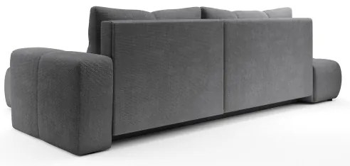 Rozkladacia rohová čalúnená sedacia súprava s úložným priestorom do tvaru L ALMADA pravá šedá