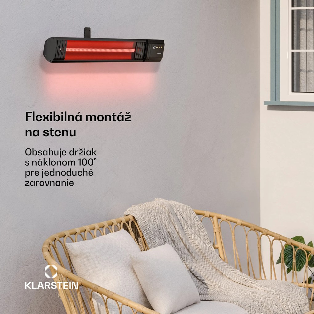 Klarstein Phantom infračervený ohrievač na stenu | 2000 W | 15 m² | Výkonný a tenký | 84 cm x 10 cm