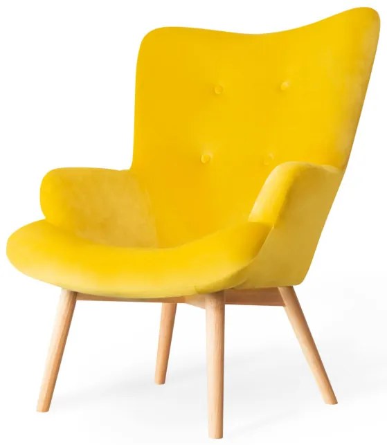 Kreslo MOSS zamatové žlté SS22 925829