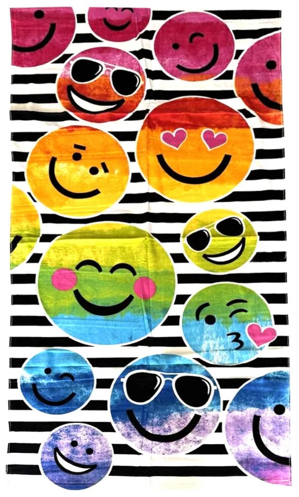 Plážová osuška FUNNY SMILEYS 70x140 cm