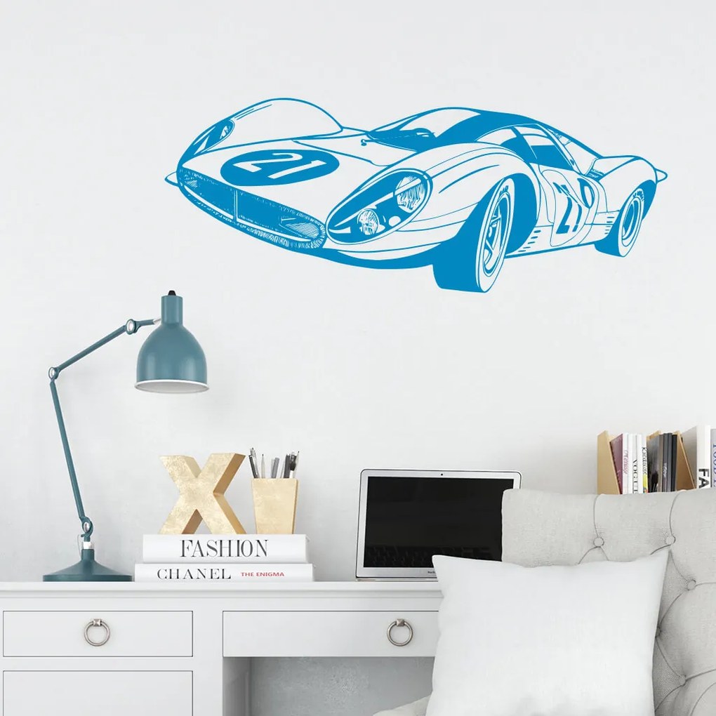 Veselá Stena Samolepka Pretekársky automobil Farba: oranžová, Veľkosť: 100 x 40 cm