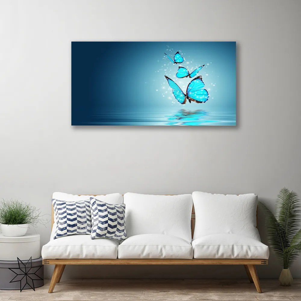 Obraz Canvas Motýle voda umenie 125x50 cm