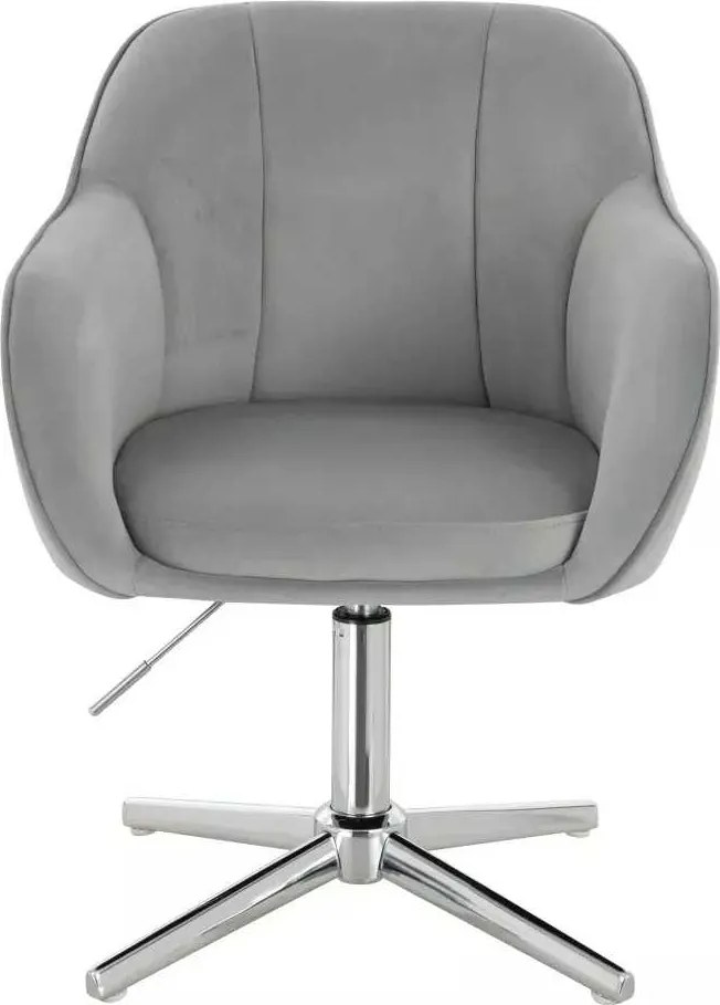 LuxuryForm DESIGN Stolička AVOLA VELUR na striebornom kríži - svetlo šedá