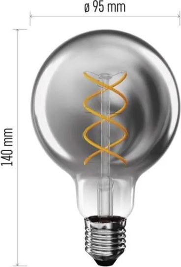 LED žiarovka dekoratívna DYMOVÁ G95 teplá biela