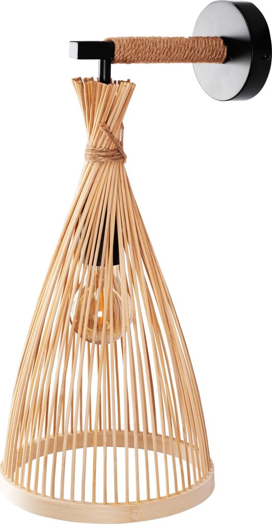 Toolight Boho, nástenné svietidlo 1xE27 APP1340-1W, čierna-hnedá, OSW-05777