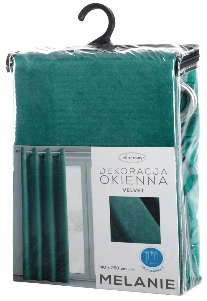 ZATEMŇOVACÍ ZÁVES NA KRÚŽKOCH MELANIE 140X250 CM TMAVOTYRKYSOVÁ