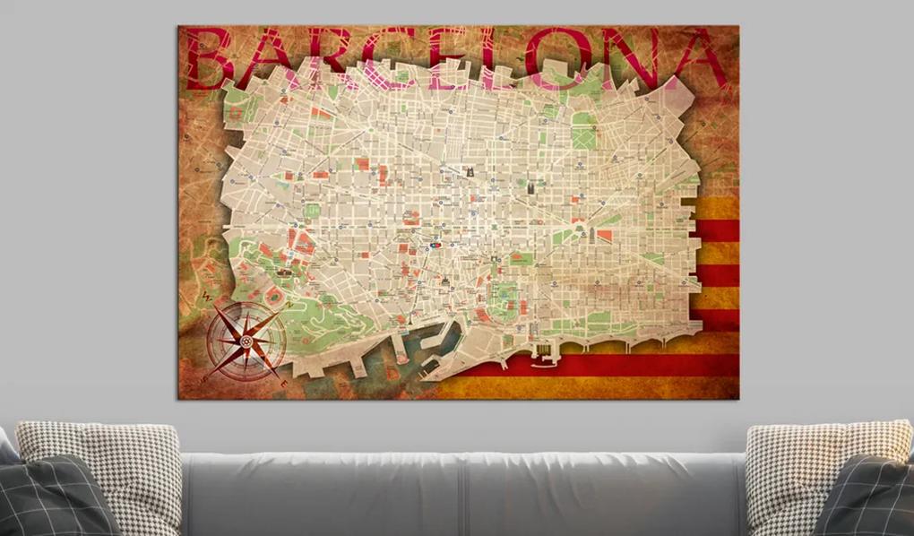 Artgeist Obraz na korku - Map of Barcelona [Cork Map] Veľkosť: 60x40