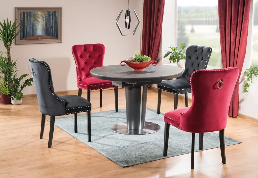Jedálenská stolička Aurore Velvet (čierna). Akcia -13%. Vlastná spoľahlivá doprava až k Vám domov. 1018326