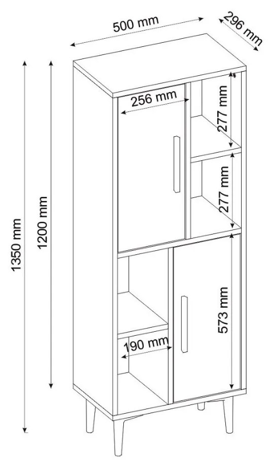 Komoda Leni 50 cm hnedá/biela