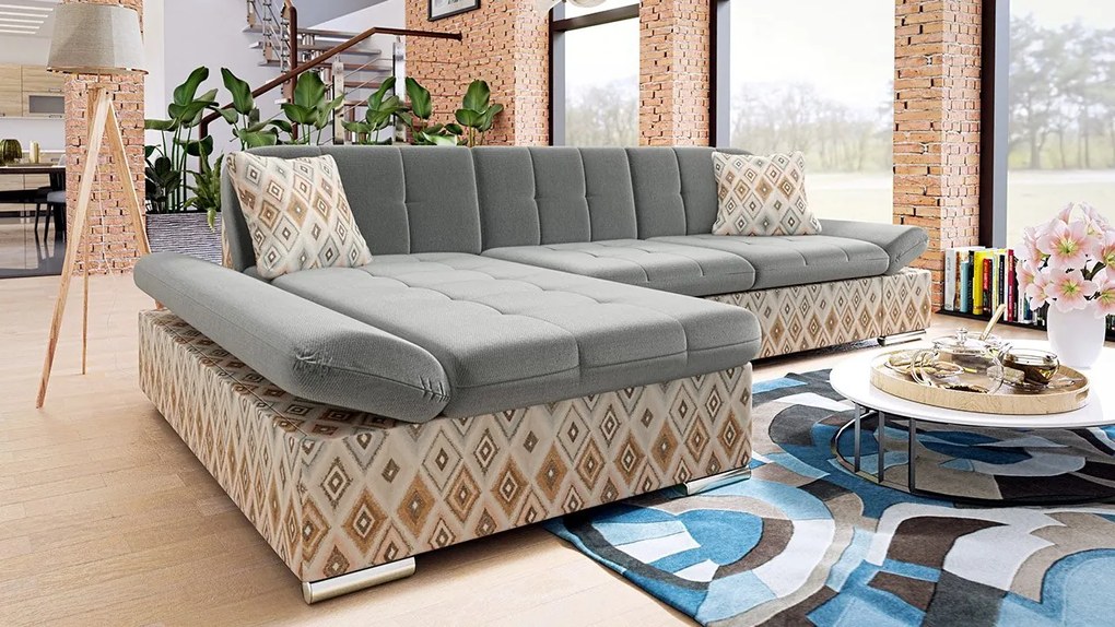 Rohová rozkladacia sedacia súprava Laviva Premium, Dostupné poťahy: Magic Velvet 2216 + Magic Velvet 2216 + Senegal 818, Strana: ľavá