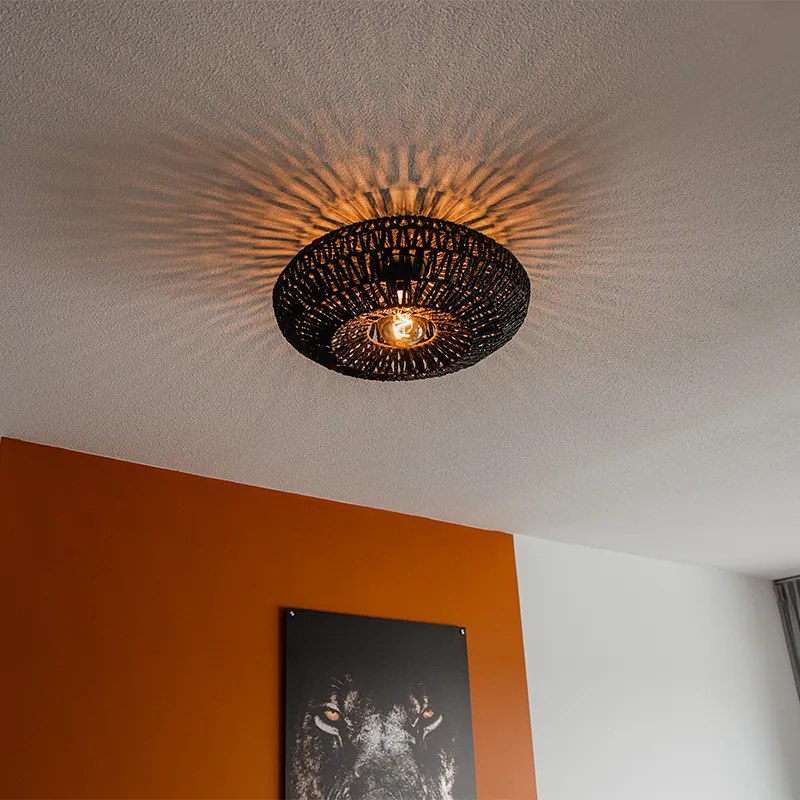 Retro stropné svietidlo čierne 50 cm - Lina