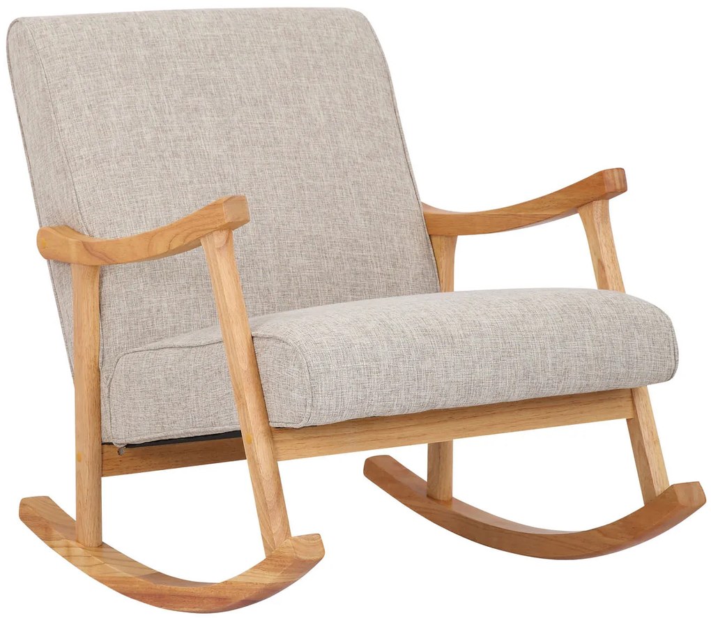 Design-Shop Hojdacie kreslo stolička Morelia - látka, drevené nohy natura - Krémová