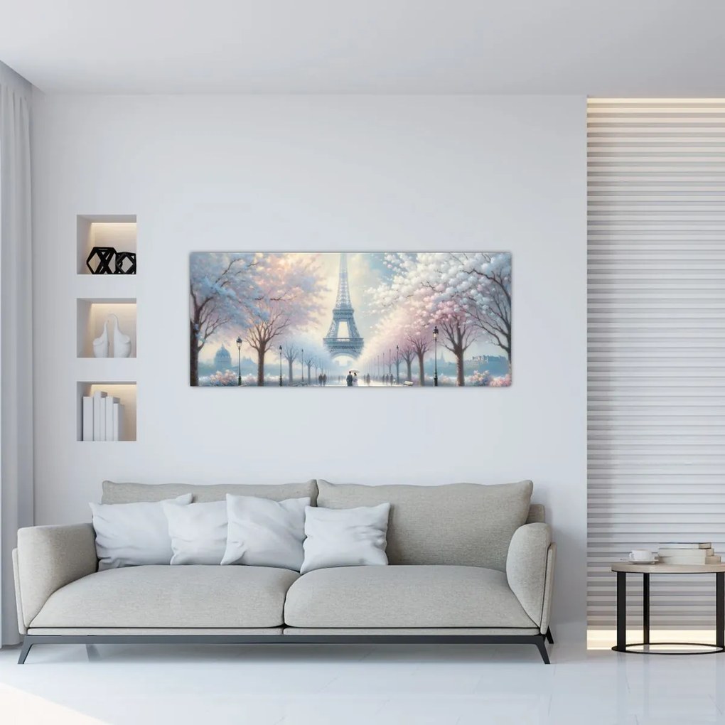 Obraz - Maľba z Paríža (120x50 cm)