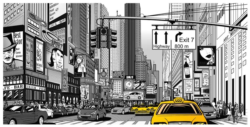Fototapeta - Žlté taxi v NYC 550x270 + zadarmo lepidlo