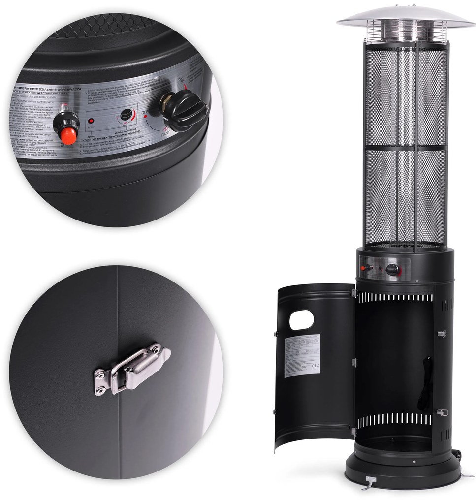 MultiGarden Vonkajší plynový ohrievač 11 kW sklenený MultiGarden