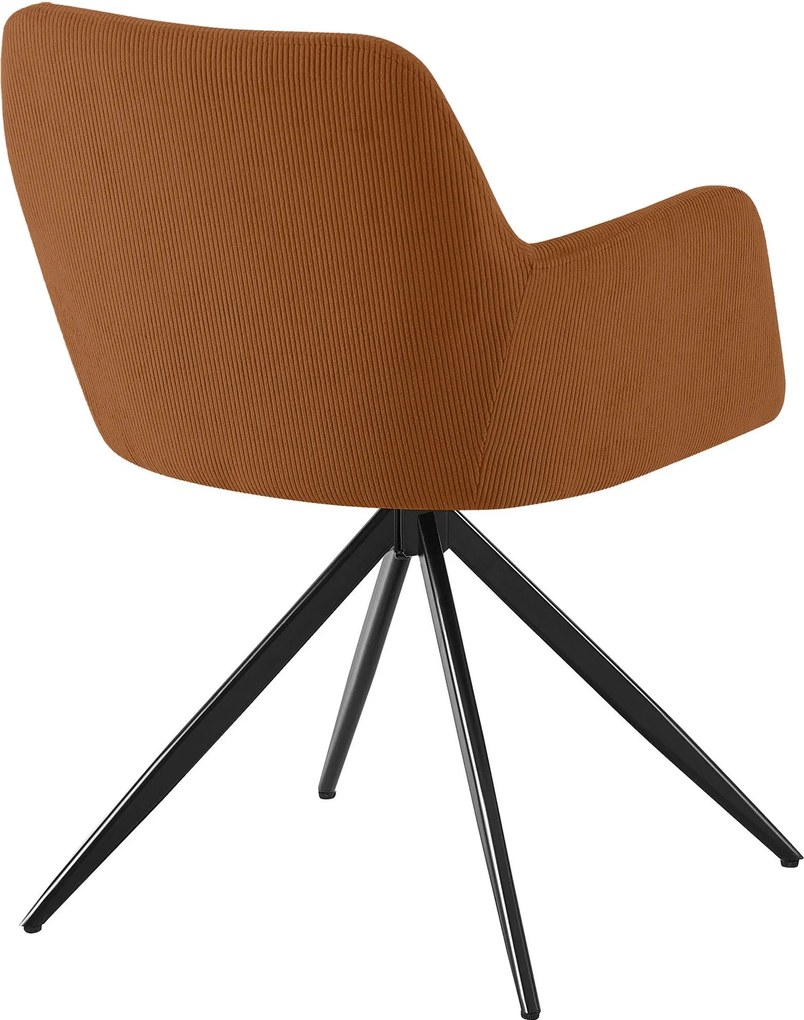 Jedálenská stolička Olema látka cord - oranžová