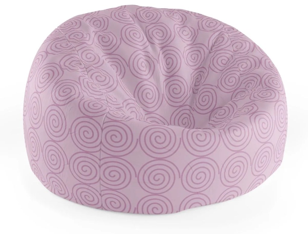 Sablio Sedací vak Cocoon Růžové spirály - 75 x 45 x 35 cm
