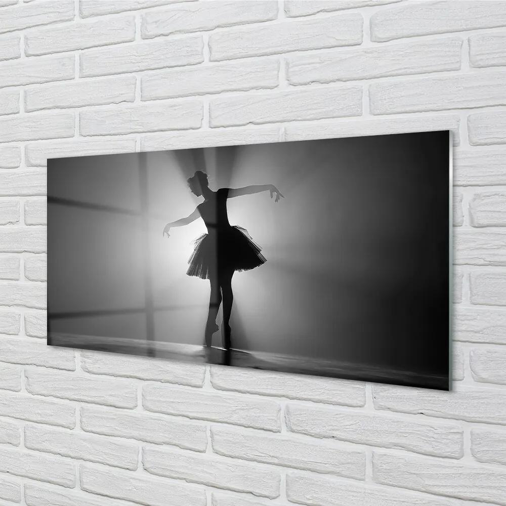 Sklenený obraz Baletka sivé pozadie 100x50 cm