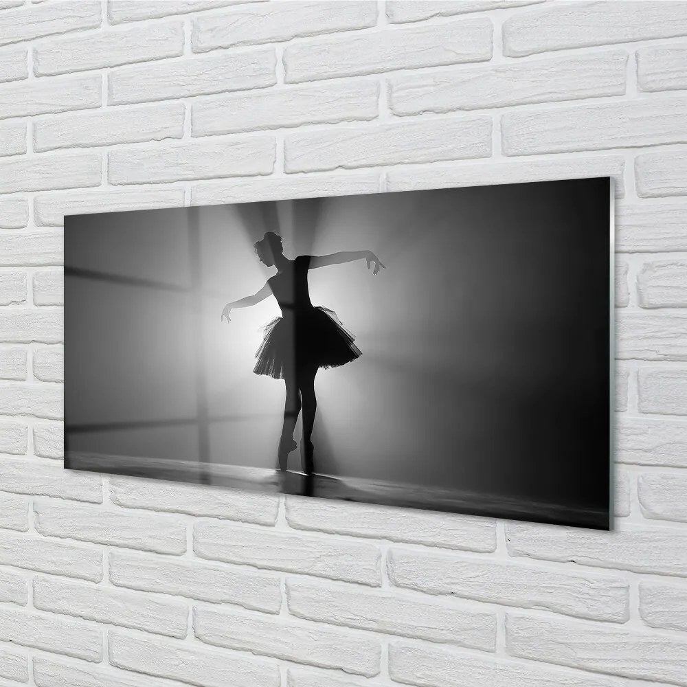 Sklenený obraz Baletka sivé pozadie 140x70 cm