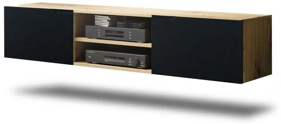 Závesná TV skrinka Loftia Mini - artisan/čierny mat