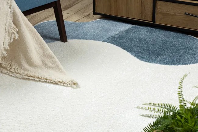 Koberec FUSION Shape 5710 biely / modrý