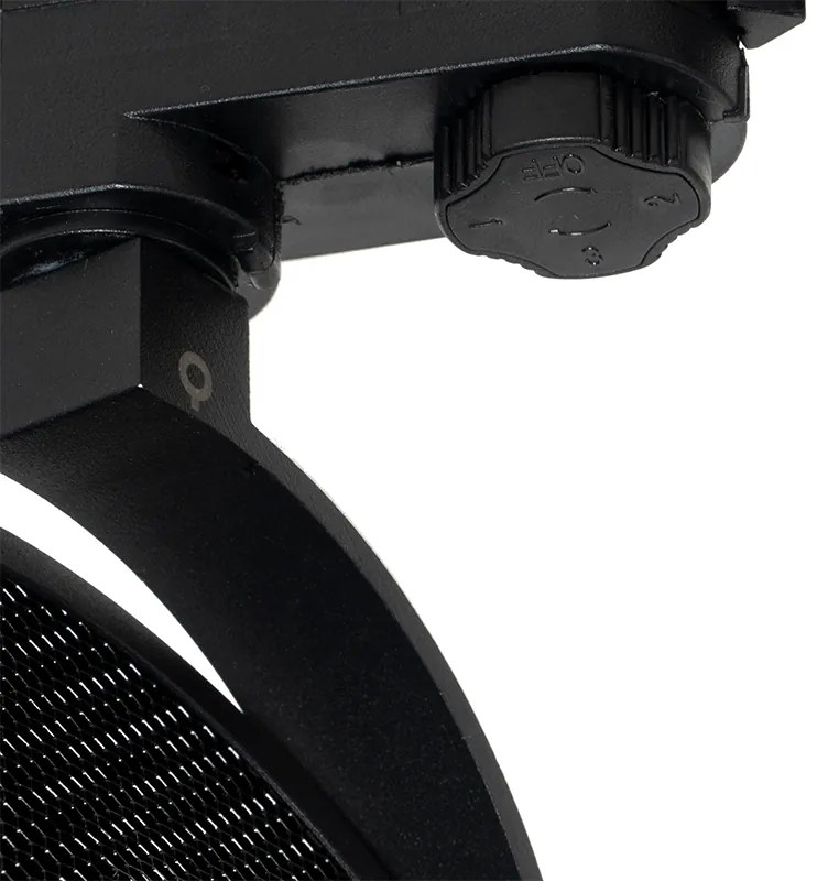 Moderné 3-fázové koľajnicové bodové svetlo čierne - Master 111 Honey