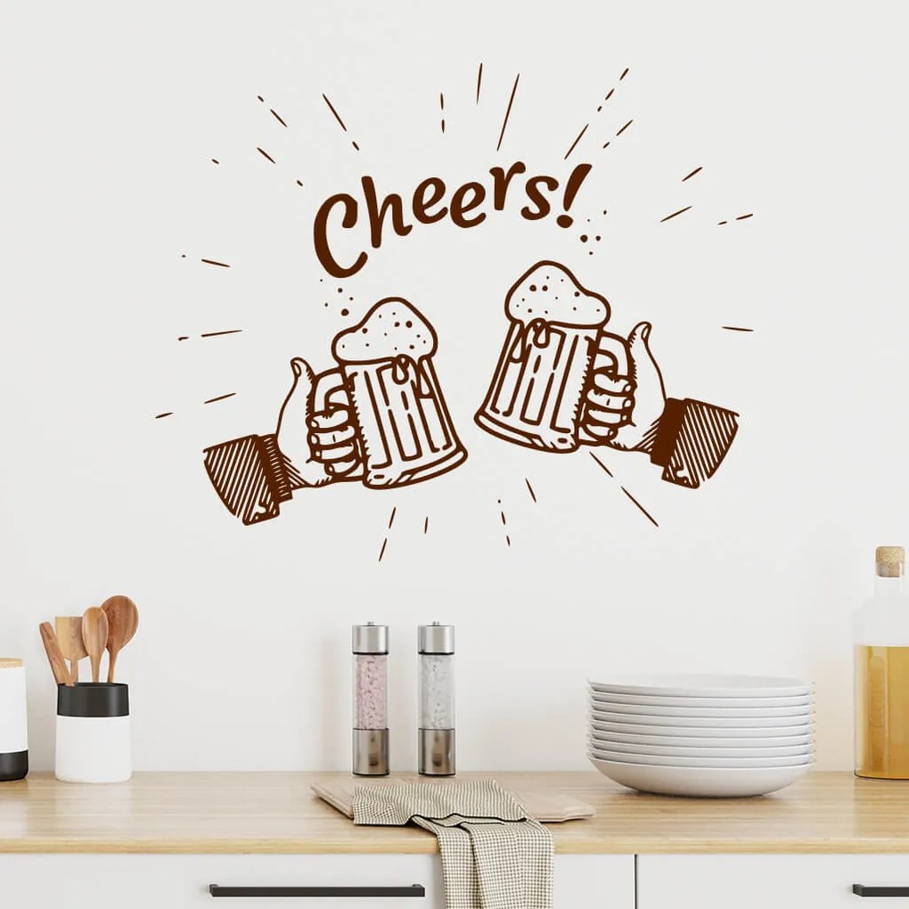Veselá Stena Samolepka Cheers Farba: červená, Veľkosť: 100 x 84 cm