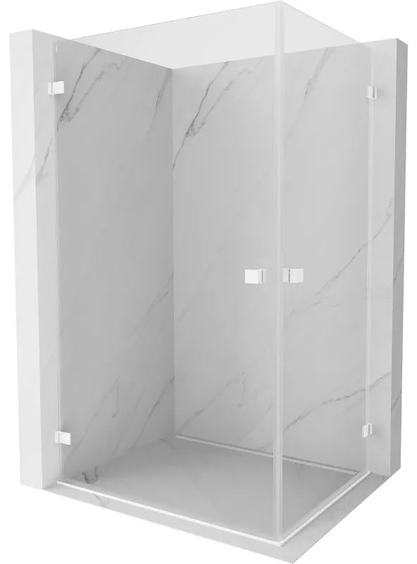 Mexen Lunar-B Duo, výklopný sprchový kút 95 x 85 cm, 8mm číre sklo, biely profil, 832-095L-085P-20-00