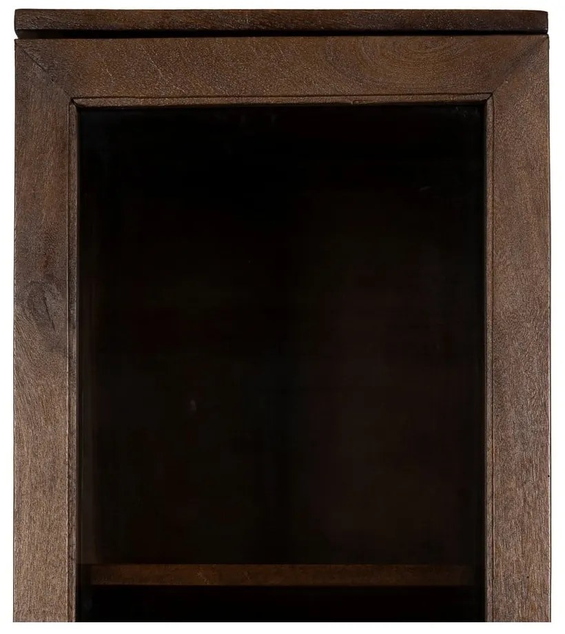 Hnedá vitrína z mangového dreva 40x180x40 cm Ravi – Ixia