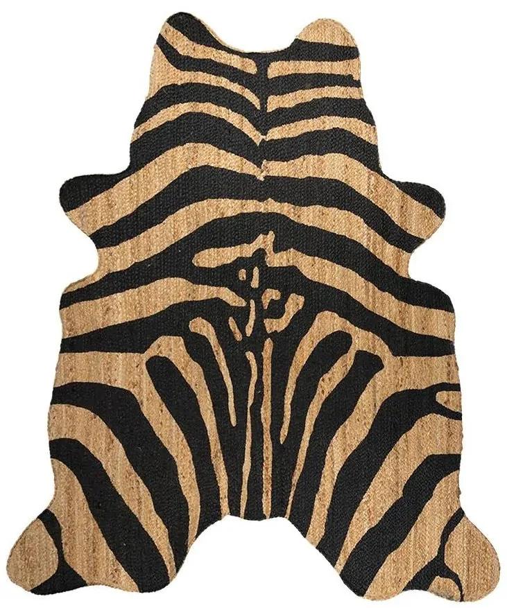 Čierno-hnedý jutový koberec Zebra - 150*170*1cm
