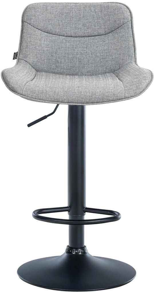 Design-Shop 2x Barová stolička Vonore - látka, čierny rám - Sivá